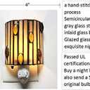 Tiffany Glass Night Light, HMJ7004, Stained Glass Bedroom Study Night Light, Size: 5"*5"*6"