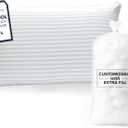 Beckham Hotel Collection Summer Sanctuary Queen Pillow - Cooling Qmax Adjustable Down Alternative Pillow w/Extra Fill, Ideal for Side Back Stomach Sleepers (Queen/Standard Size)
