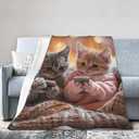 Adorable Cat Blanket Gifts for Women Girls Kids, Cute Kittens Throw Blankets, Soft Cozy Flannel Throws for Sofa Couch Bedroom Decor 50x60in