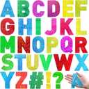 Panelee 145 Pieces 20 Sheets Large Letter Stickers 4 Inch Big Font Alphabet Letter Stickers Self Adhesive for Classroom Window Door Home Decor Mailbox Sign(Colorful Laser)