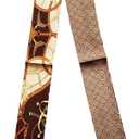 JERLA 100% Mulberry silk Scarf bag scarf Head Hair Ribbon Handbag Handle wrap Tie Bundle Neckerchief Scarf for women (Chain Saddle Brown)