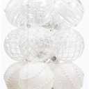 12CT Christmas Ball Ornaments White Shatterproof Clear Large Plastic Christmas Tree Decoration, Delicate Hanging Ornaments for Xmas Party, Wedding, Holiday and Home Dcor(70mm/2.76")