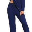 MoFiz Women's Pajamas Sets Long Sleeve Sleepwear 2 Piece Pjs Lightweight Lounge Set with Pockets, S