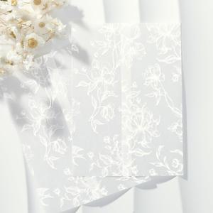 UNIQOOO 50 Pack White Grace Bloom Vellum Jackets for 5x7 Invitations, 115GSM Pre-Folded Vellum Paper, for Wedding Invitations Wraps, Vintage Theme Wedding & Events