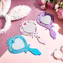 Liliful 12 Pack Princess Foam Mirror Kits Decorate Your Own Princess Mirrors Party Supplies Kids Unbreakable Toy Crafts for Girls Party Favors Birthday DIY Decorations (Cute,Pink,Purple)