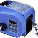 Bravex Trailer Winch 6000LBS, Reversible Portable 12-Volt DC Electric Winch Boat Trailer Truck Power-in, Power-out (Corded Remote Control & Hand Crank) (Blue)