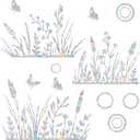 15PCS Flower & Grass Window Clings - Anti-Collision Decals to Save Birds, Non-Adhesive Prismatic Vinyl