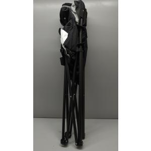 2 Pack Camp Chairs for Heavy People, Outdoor Folding Camping Chairs with Cup Holder & Cooler Bag for Outside Supports up to 300lbs (2 Pcs, Black)