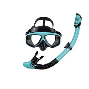 Snorkel Mask Set for Adults,180° Panoramic Anti-Fog Tempered Glass Goggles with Dry Top Snorkel,Adjustable Liquid Silicone Scuba Diving Gear for Men&Women (2-in-1 Snorkeling Set)
