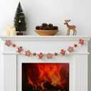 Gingerbread Themed Wreath Banner,Christmas Hanging Decoration,Christmas Colorful Flag Banner,Party Festival Wall Decoration