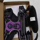 PHOEPET No Pull Dog Harnesses for Small Puppies Reflective Adjustable Front Clip Vest with 2 Metal Leash Attachment Hooks Soft Handle(S, Purple)