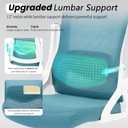 Fizzin Ergonomic Office Chair, 400 LBS Computer Chairs with Adjustable Lumbar Support, Breathable Mesh Desk Chair Ergonomic with Thickened Cushion, Comfy Home Office Desk Chair (Lake Blue)