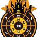 Halloween Dart Board Game 26" with 12 Sticky Balls  Felt Halloween Toys for Kids & Family, Indoor Outdoor Halloween Party Games