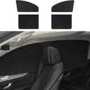 Car Side Window Sun Shades Curtains, Suction Cup Hanging Retractable Blackout Suede UV Protection Privacy Sunshades Sedan SUV Van Truck Accessories for Sleeping Camping(Black, Front&Back 4pcs)