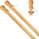56" Wooden Flag Pole for House Pack of 2 Plastic Sleeve Tangle Free Heavy Duty Outdoor Flag Pole (Fit All Flag Sizes)