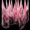 Halloween Creepy Cloth Red 200" x 80" Bloody Halloween Spooky Fabric Cloth, Halloween Gauze Cloth, Halloween Decorations Outdoor Indoor