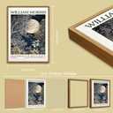 YBYNICE William Morris Wall Art Vintage Moon and Forest Exhibition Posters Fine Art Gallery Pictures Print Botanical Painting with Wooden Frame for Living Room Bedroom Office Decor 16x24Inchs