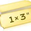 Therwen 30 Pcs Name Plates Laser Engraved Brushed Stainless Steel Plate Personalized Plaque Blank Custom Name Tag Frame Label with Adhesive Backing(Gold,1''x 3'',Notched Corner)