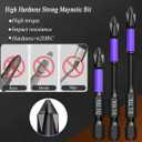 4 x 13PCS Magnetic Screwdriver Bit Set, D1 Alloy Steel Anti-Slip Long Drill Bits, Fine Tooth Design, Strong Magnetism Magnetic Drill Bit Set for Home, Garden, Outdoors Blue