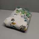 MYSKY HOME Curtains for Living Room Semi Sheer 72 inch Length Light Filtering Privacy Protect Drapes Set Linen Blended Texture Soft Touch Leaves Pattern Treatment, 52" Wide, Yellow and Blue, 2 Panels