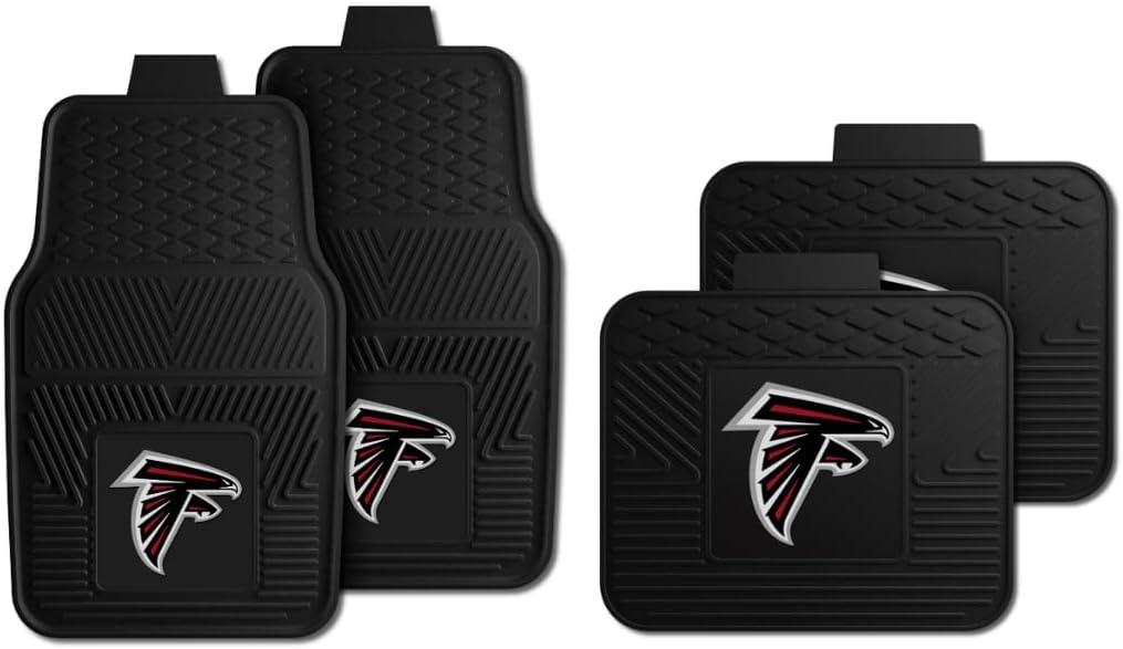Fanmats Atlanta Falcons Set of 4 Car Mats for Cars, SUV, Pickups - All Weather Technology Protection, Deep Reservoir Design, Universal Fit - 3D NFL Team Logo - 29x17 Front - 14 x 17 Rear Mat