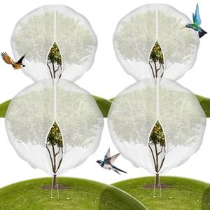 4-Pack 10 * 10FT Large Fruit Tree Netting with Drawstring and Zipper, Garden Netting for Garden Protection, Insect Bird Netting for Fruit Trees, Protection from Anti Bugs,Cicadas, Insects,Birds