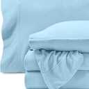Bare Home Super Soft Fleece Sheet Set - Full Size - Extra Plush Polar Fleece, No-Pilling Bed Sheets - All Season Cozy Warmth (Full, Light Blue)