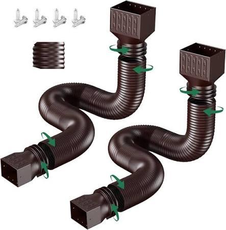 Feilaydun Rain Gutter Downspout Extension, 2 Flexible Downspout Extensions