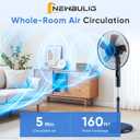 NEWBULIG 17" Pedestal Fans with Remote, Oscillating Standing Fan with 3 Speed & 3 Model, Quiet Timer Stand Up Fan for Indoor, Bedroom, Living Room, Adjustable Height & Tilt Head, Easy Assembly