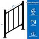 Akenow Modular Stair Railing Kit, 36 in x 2 ft, 2 Post, 1 Panel