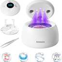 Ambiora 45kHz Ultrasonic Retainer Cleaner Machine, 200ML Denture Cleaner with 4 Cleaning Modes, Digital Timer, Mouth Guard Cleaner for Aligner, Toothbrush, Jewelry and Etc
