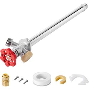 VEVOR Anti-Siphon Frost-Proof Sillcock, 12" Freeze Proof Outdoor Faucet Bib with Backflow Preventer, 1/2" Push-to-Fit Connector X 3/4" Hose Bibb, No Lead Frost-Free Spigot for PEX Copper CPVC Pipes