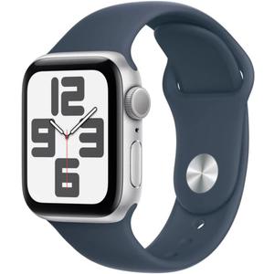 Apple Watch SE (2nd Gen) [GPS 40mm] - Silver Aluminum Case with Storm Blue Sport Band, S/M