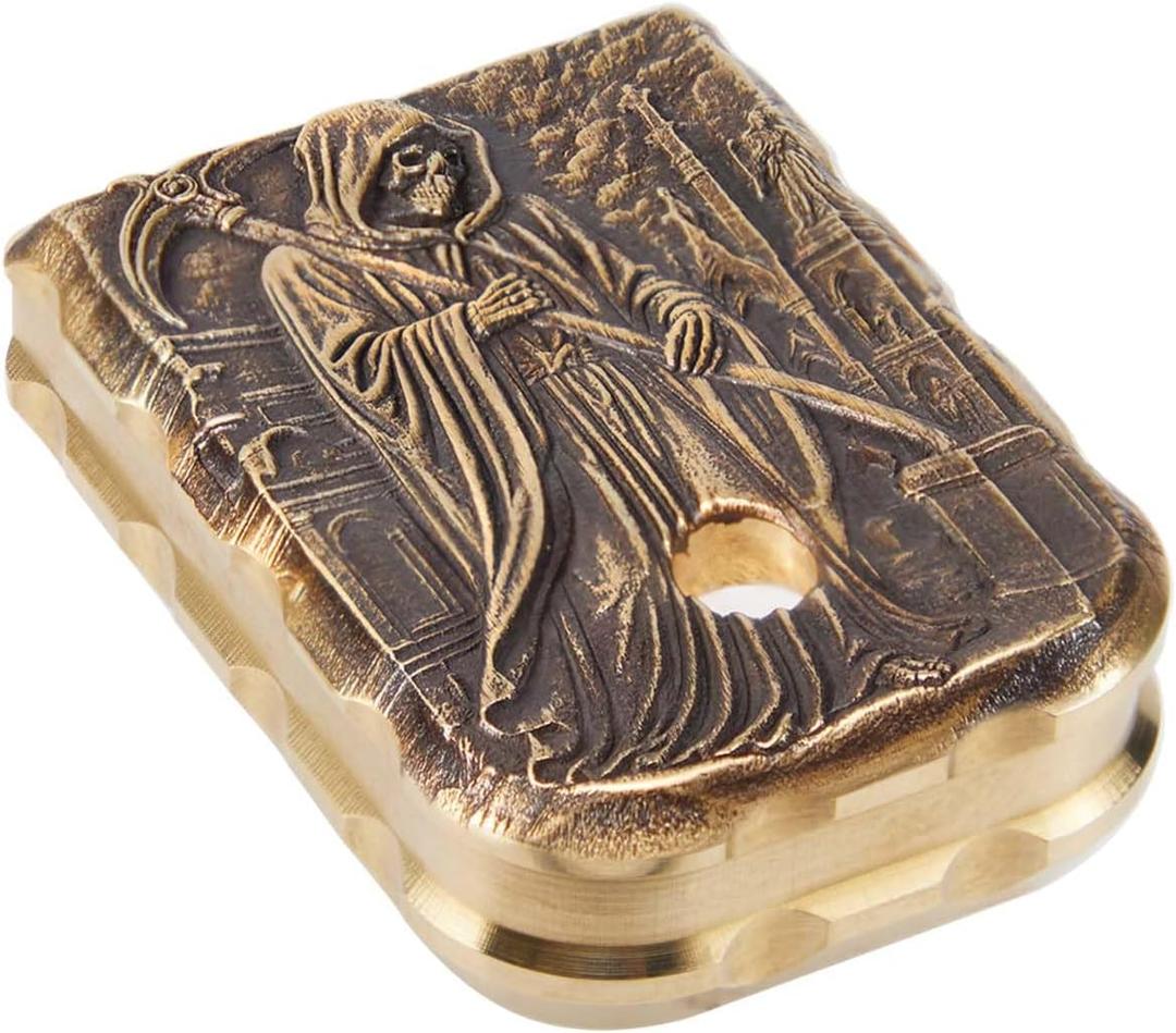 NDZ Performance 3D Engraved Brass Magazine Floor Plate for Glock Gen 1-5 Models 17 19 26 45  Weighted CNC Base Pad  Fits 9MM and .40, Standard and Extra Thick Sizes - Made in The USA