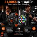 Smart Watch for Men with GPS Offline Maps, 1.46"AI Smartwatch, BT Call/Text Reply, Heart Rate/ Sleep Monitor/Health Analysis, 100+ Sports, 5ATM Waterproof Fitness Tracker for Android iOS 2 Bands