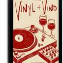 Vintage Wine Record Canvas Wall Art, Trendy 80s Abstract Watercolor Wall Decor, Retro Posters Painting Decor Picture, Funny Bar Cart Poster Print Artwork for Music Room Bar Bedroom Wall Decor Home