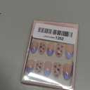 Glamnetic Press On Nails - Short Oval Fake Nails, Pink & Green Swirl Nails with Gold Foil Accents, Strawberry Matcha | 15 Sizes - 30 Nail Kit with Glue