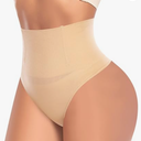 Werena Tummy Control Thong Shapewear for Women High Waist Shaping Underwear Seamless Thongs Panties, L