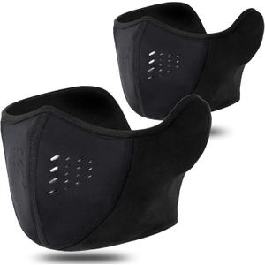 WTACTFUL Balaclava Half Face Mask - Windproof, Breathable & Thermal Protection for Men & Women - for Winter Sports & Outdoors (2-Pack Black)