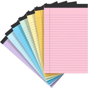 VITEVER Note Pads 5x8,[7 Pack] Colorful Narrow Ruled Legal Pads,Micro Writing Pads Perforated Lined Note Paper for Study,Office,To-Do Lists,30 Sheet/notepad, Multicolor (7 different colors)