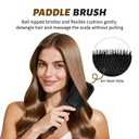Balon Hair Brush for Women and Men, 4Pcs Paddle Brush Detangling Brush Hair Comb Set for Long Thick Thin Curly Hair, Hairbrush Great On Wet or Dry, No More Tangle