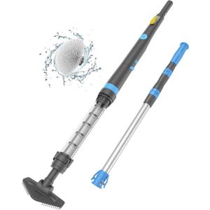 Efurden Rechargeable Pool Vacuum with Round Brush Design to Clean The Water Line, Protable Pool Cleaner Perfect for Spas, Hot Tubs and Small Pools for Sand and Debris, Blue