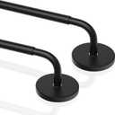 2 Pack Magnetic Curtain Rod for Door, 18 to 30 Inch Curtain Rod 3/8" Diameter Adjustable Rods for French Doors Window Metal Doors Cafe (Black, 2Pack)