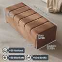 Ottoman with Storage, Storage Ottoman Bench with Safety Hinge, Large End Of Bed Bench, Upholstered Entryway Bench with Seating for Bedroom, Living Room, Put 500 Books,Brown