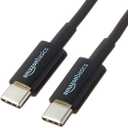 Amazon Basics USB-C to USB-C 2.0 Fast Charging Cable, 480Mbps Data Transfer Speed, USB-IF Certified, for Apple iPhone 16/15, iPad, Samsung Galaxy, Tablets, Laptops, 6 Foot, Black