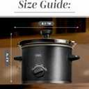 COOK WITH COLOR 2QT Mini Electric Round Slow Cooker - Adjustable Settings, Removable Stoneware Pot, Tempered Glass Lid, Dishwasher Safe, Cool-Touch Side Handles, Black