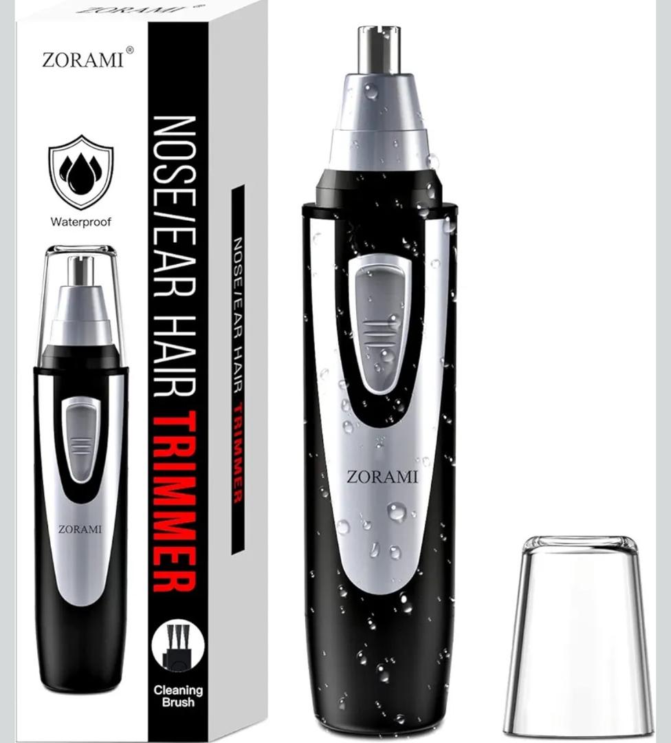Ear and Nose Hair Trimmer Clipper - 2026 Professional Painless Eyebrow & Facial Hair Trimmer for Men Women,Battery-Operated Trimmer with IPX7 Waterproof,Dual Edge Blades for Easy Cleansing Black