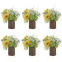 NUPTIO Wood Vases Rustic Centerpiece: 6 Pcs 5.1" Wooden Vase for Home Decor - Brown Small Vase for Wedding Table Living Room Shelf Decor