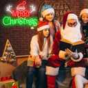 Merry Christmas Neon Sign,Neon Light Signs for Wall Decor Christmas LED Sign for Christmas Party Home Bedroom Bar Decoration (23.62*17.32inch (White+Red+Green))