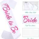 2 x Bride to Be Sash, Funny Bachelor Sashes for Future Bride Engagement Gift Idea Wedding Party Decorations Bachelorette Party Supplies, White + Pink(Bride to Be)